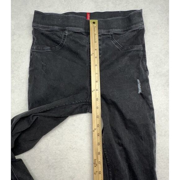 Spanx Pull On Jegging Jeans Size M Womens Mid Rise Dark Wash‎ Black Denim - Picture 4 of 8